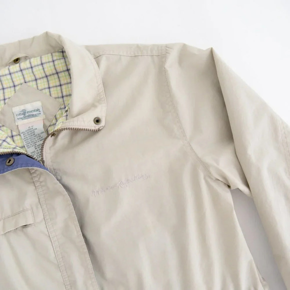 Vintage Cottage Essentials Beige Zip Up Lightweight Jacket Size Small - Picture 9 of 14